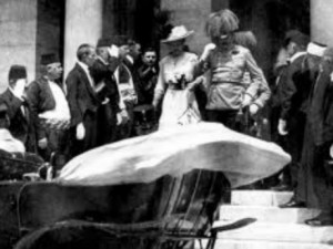 Sarajevo 28 June 1914 Ferdinand and Sofia of Austro-Hungary just before their assignation - that has triggered WW One (Historic photo file)