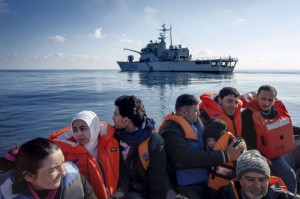 Refugees at the Mediterranean (Photo by UNHCR)