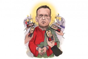 Alexei Navalny freedom fighter in Russia 2021 (Illustration for education only)
