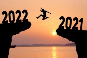 Jumping from 2021 to 2022  photo file illustration for education only