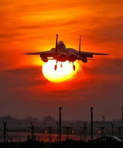 F-16 in sunset (Courtesy onto for education only)